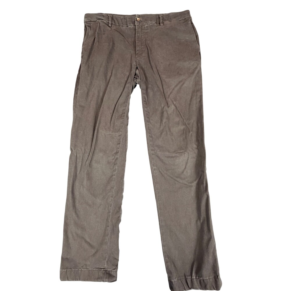 Masons Pants Mens 34x30 Dark Brown Chino Cotton Elastane Straight Stretch